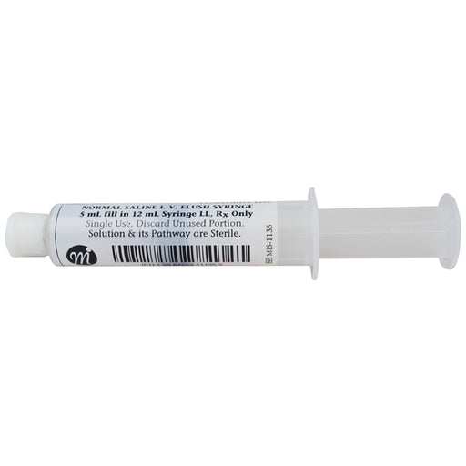 IV Flush Syringes | Medefil Prefilled Sodium Chloride 0.9% IV Flush Syringes 5 mL fill in 12 mL x 60/Box