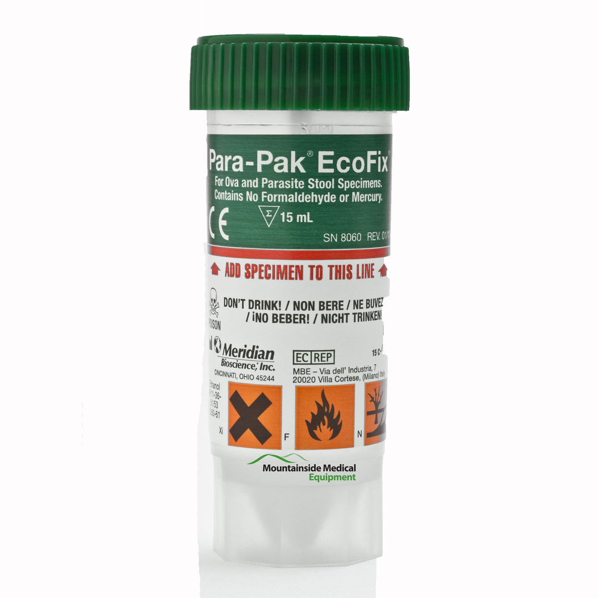 Stool Collection Enteric Plus Transport Vial System w/ pH Idicator, 20 ...