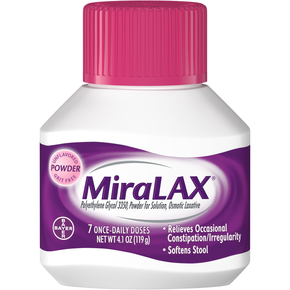 Buy Bayer Healthcare Miralax Polyethylene Glycol Laxative Powder 4.1 oz  online at Mountainside Medical Equipment