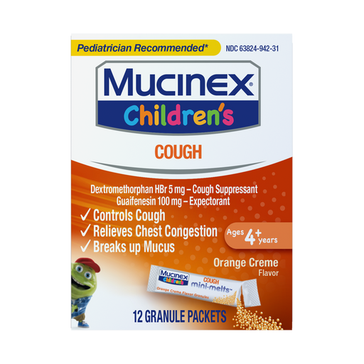 Cold Medicine | Mucinex Children’s Cough Mini-Melts Orange Creme 12 ct
