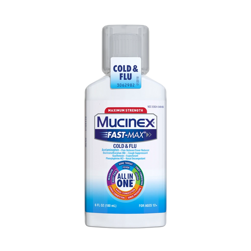 Cold and Flu Medicine, | Mucinex Fast-Max Cold & Flu Relief Liquid 6 fl oz