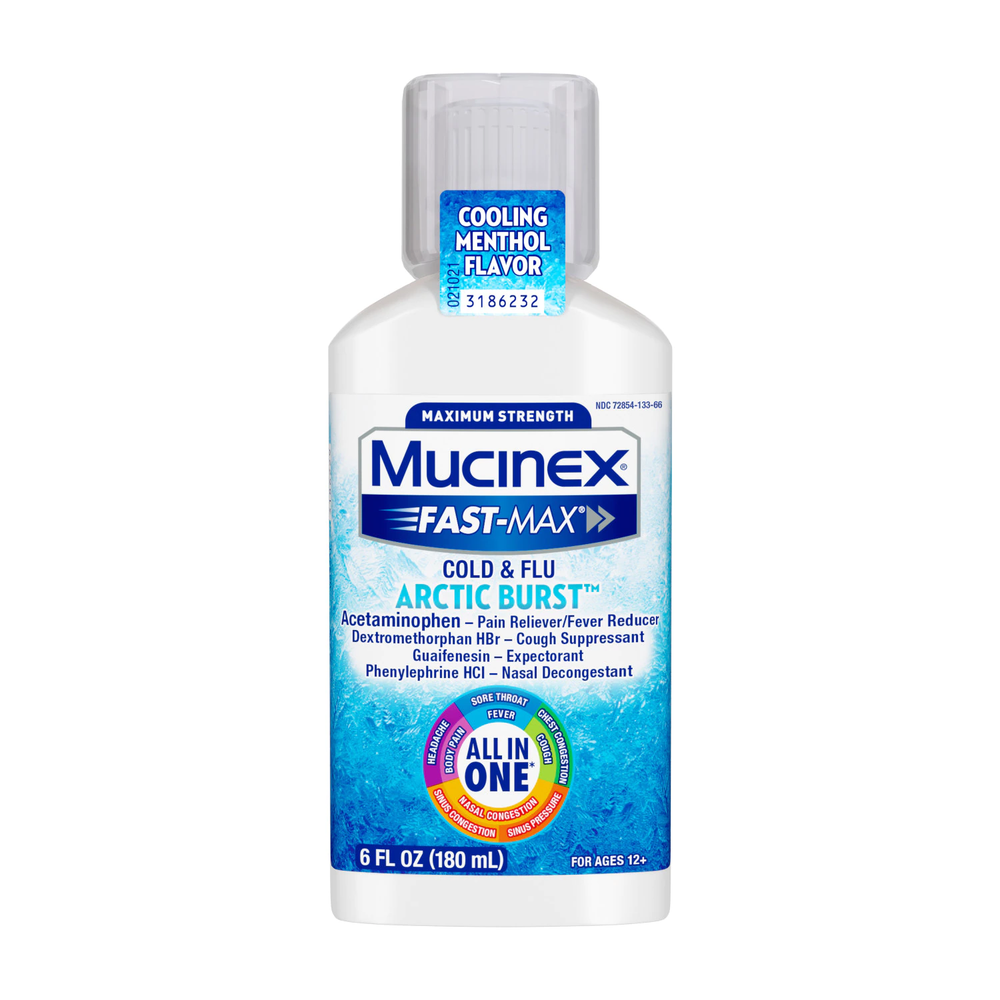 Buy RB Health Mucinex Fast-Max Maximum Strength Cold & Flu Arctic Burst, Adult Liquid 6.0 fl oz  online at Mountainside Medical Equipment