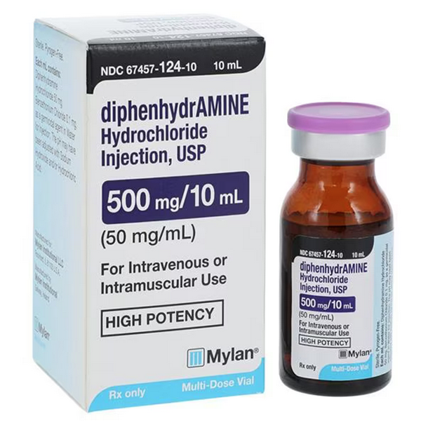 Antihistamine | Mylan Diphenhydramine Hydrochloride for Injection 500mg/10 mL Vial (Rx)