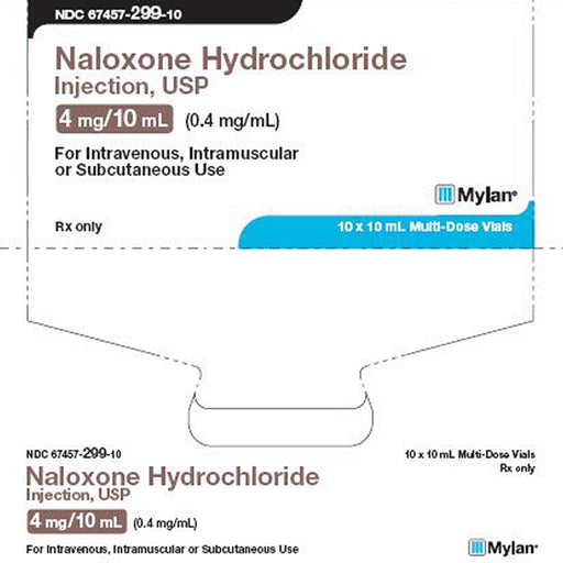 Mylan Institutional Mylan Naloxone for Injection 0.4mg/ml Multi-Dose 10 mL Vials x 10 Per Tray | Buy at Mountainside Medical Equipment 1-888-687-4334