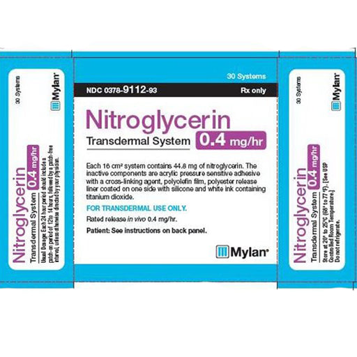 Buy Mylan Pharmaceuticals Mylan Nitroglycerin Transdermal Patches 0.4 mg/hr, 30 Count (Rx)  online at Mountainside Medical Equipment