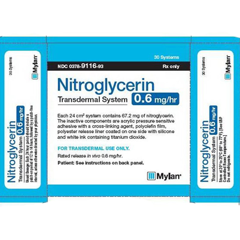 Mylan Nitroglycerin Transdermal Patches 0.6 mg/hr, 30 Count (Rx ...