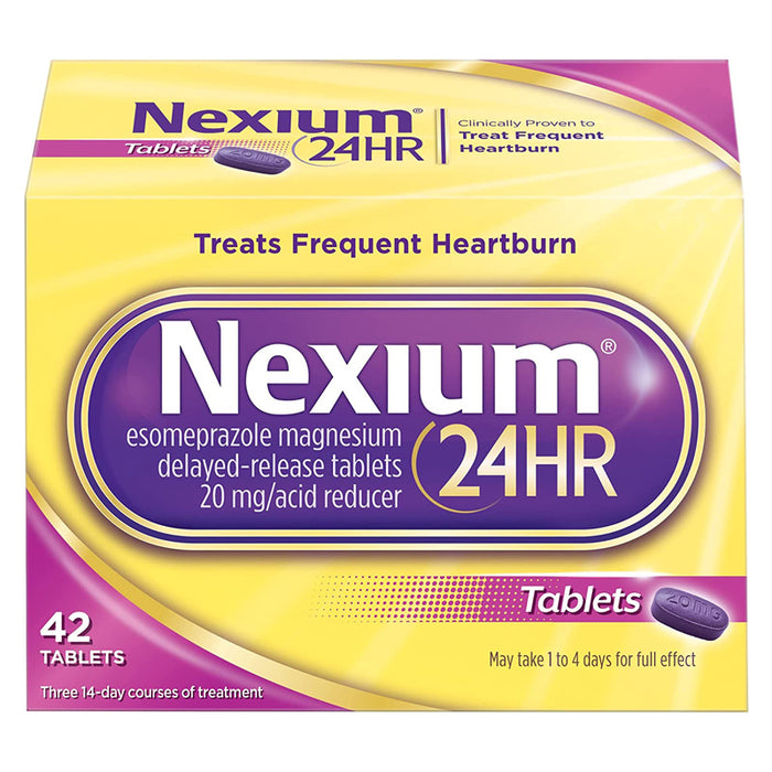 Buy Glaxo Smith Kline Nexium 24 Hour Heartburn Acid Reducer 20 mg Delayed Release Heartburn Relief Tablets 42 Count