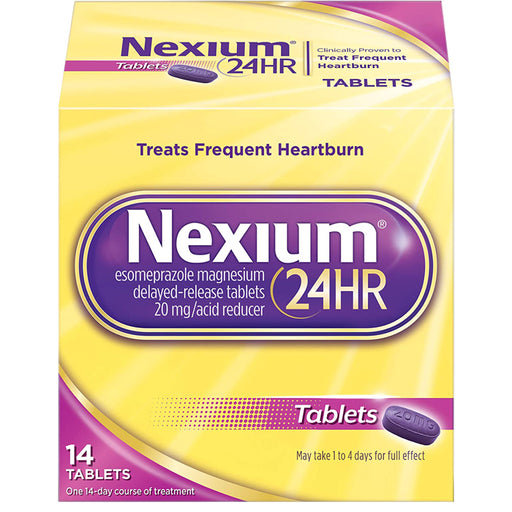 Buy Glaxo Smith Kline Nexium 24 Hour Heartburn Relief Medicine 20 mg, Acid Reducer 14 Count  online at Mountainside Medical Equipment