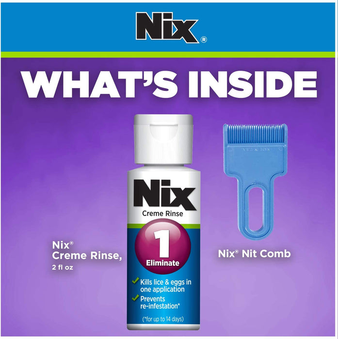 Nix Lice Killing Cream Rinse with Nit Comb -Kills Lice & Egg — Mountainside Medical Equipment