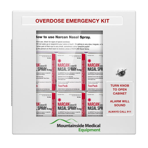 Illinois Supply Company Non-Locking Metal Wall Mounted Cabinet with Door Alarm Siren for Narcan Opioid Overdose Emergency | Buy at Mountainside Medical Equipment 1-888-687-4334