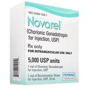 Novarel (Chorionic Gonadotropin Injection) vial used for fertility treatment, hormone regulation, and boosting testosterone levels.