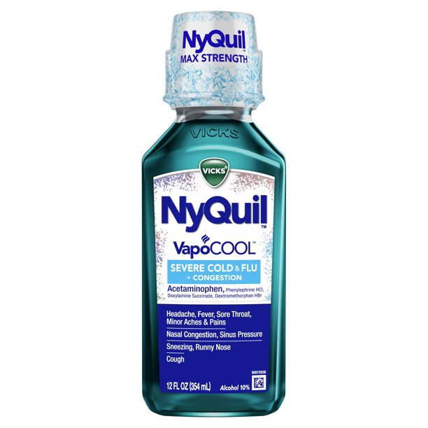 Buy Procter & Gamble NyQuil SEVERE VapoCOOL Nighttime Cold & Flu Liquid 12 oz  online at Mountainside Medical Equipment
