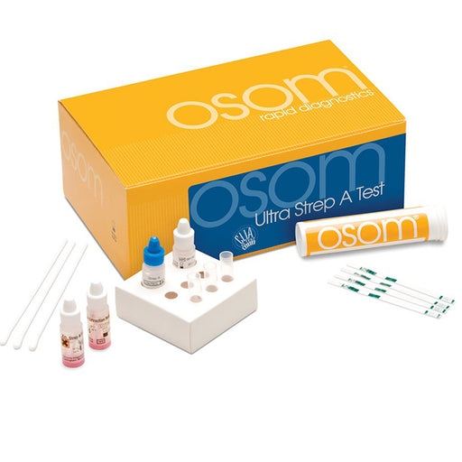 Strep A Test Kit | OSOM Strep A Test Rapid Test Kit with Throat Swab Sample, 25 Tests Per box