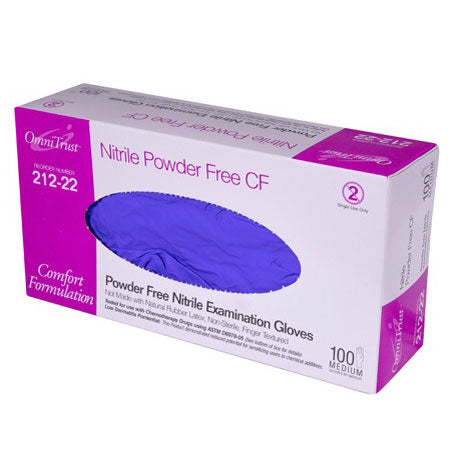 Box of Purple nitrile examination gloves