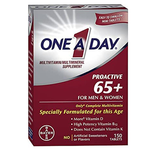 Multivitamin | One A Day Proactive 65+ Multivitamin for Men and Women, 150 Tablets