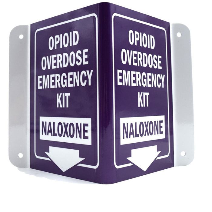Buy Illinois Supply Company Overdose Emergency Wall Mounted Location Sign for Narcan and Naloxone  online at Mountainside Medical Equipment