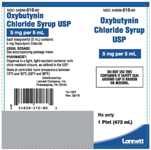 Buy Lannett Company Oxybutynin Chloride Syrup 16 oz  online at Mountainside Medical Equipment