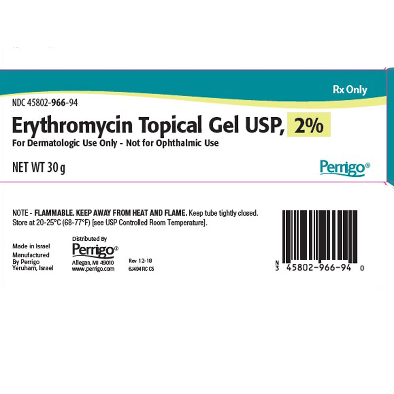 Erythromycin Topical Gel 2 for Skin Infections, Acne & Rosacea