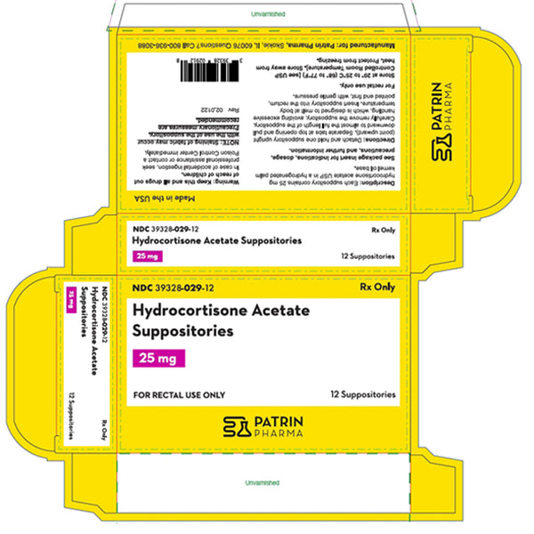Buy Patrin Pharma Hydrocortisone Acetate Rectal Suppositories 25mg, 12 Count (Rx)  online at Mountainside Medical Equipment