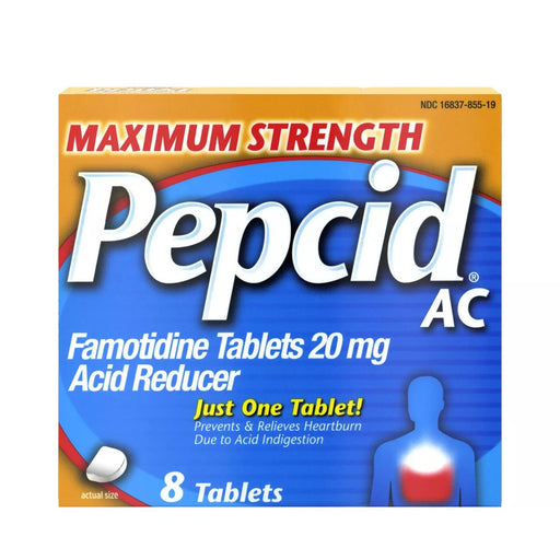 Cardinal Health Pepcid AC Maximum Strength Tablets, 8 count | Buy at Mountainside Medical Equipment 1-888-687-4334