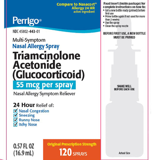 Perrigo (Generic Nasacort) Triamcinolone Acetonide Allergy Nasal Spray, 120 Sprays | Buy at Mountainside Medical Equipment 1-888-687-4334