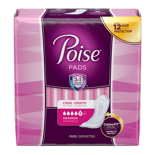Bladder Protection | Poise Maximum Absorbency Pads Long Length 39/pk