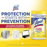 Buy Reckitt Benckiser Lysol Disinfectant Wipes, Multi-Surface Antibacterial Cleaning Wipes For Disinfecting and Cleaning, Lemon and Lime Blossom 35 Count  online at Mountainside Medical Equipment