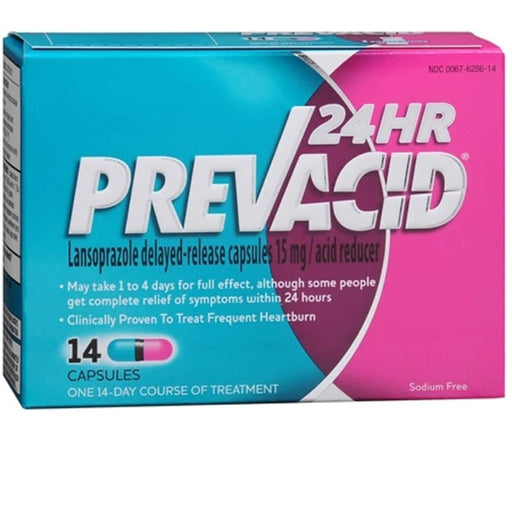 Novartis Consumer Health Prevacid 24 Hour Acid Reducer Delayed-Released Capsules 14/Box | Buy at Mountainside Medical Equipment 1-888-687-4334