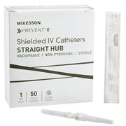 Buy McKesson IV Catheters -Prevent R Shielded IV Catheter Needles with Button Retracting Safety Needle 20 gauge x 1", 50/Box  online at Mountainside Medical Equipment