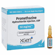 Buy X-Gen Pharmaceuticals Promethazine HCl for Injection 50 mg / mL Ampules 1 mL x 25/Tray (Rx)  online at Mountainside Medical Equipment