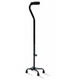 Offset Quad Adjustable Cane, Small Base, Black