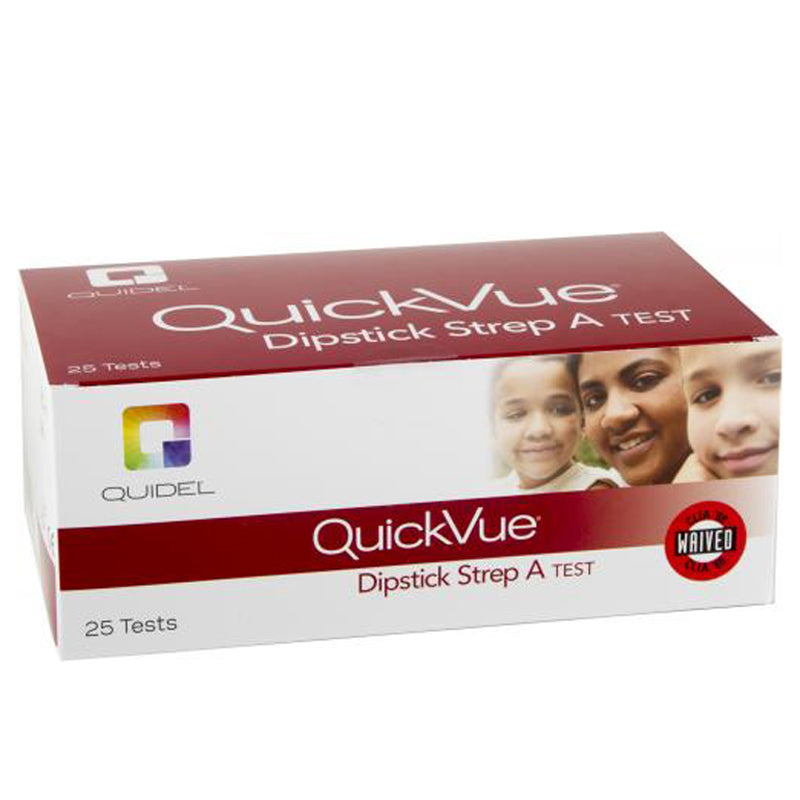 Buy Quidel Corporation QuickVue Strep A Rapid Test Kit Throat Saliva Sample Dipsticks, 50 Test Per Box  online at Mountainside Medical Equipment