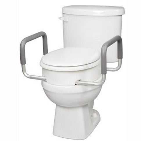 Raised Toilet Seats | Toilet Seat Elevator with Handles for Elongated Toilets, Carex