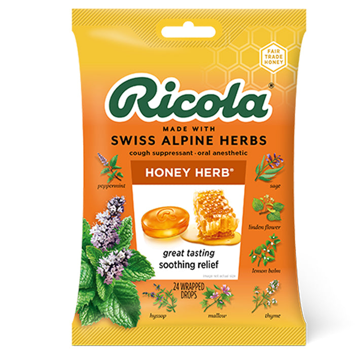 Ricola Honey Herb Cough Relief Throat Drops 24/Bag — Mountainside Medical  Equipment