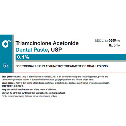 Oral Lesion Pain Treatment | Rising Triamcinolone Acetonide 0.1% Dental Paste, 5 gram Tube (Rx)
