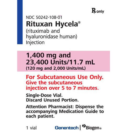 Buy Genentech USA Rituxan Hycela (rituximab/hyaluronidase human) 1400mg and 23400 Units Single-Dose Vial **Refrigerated Item**  online at Mountainside Medical Equipment