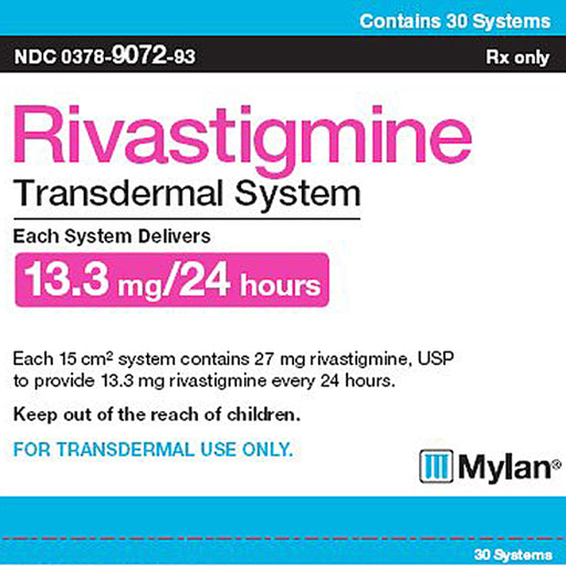 Buy Mylan Pharmaceuticals Mylan Rivastigmine Transdermal Patch 13.3mg 24-Hour 30 Systems Per Box  online at Mountainside Medical Equipment