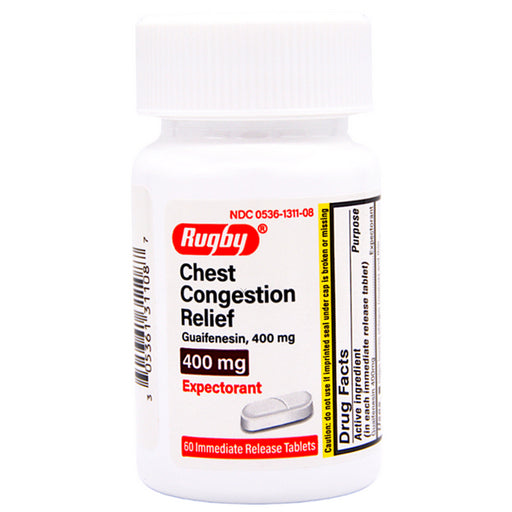 Major Rugby Labs Chest Congestion Relief Tablets 400mg Guaifensein, 60 Count | Mountainside Medical Equipment 1-888-687-4334 to Buy