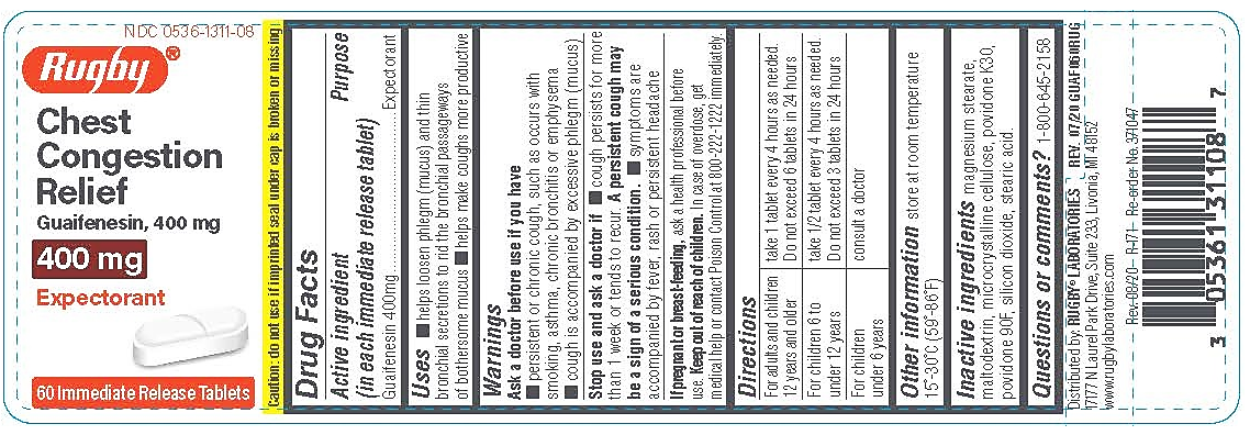 Buy Major Rugby Labs Chest Congestion Relief Tablets 400mg Guaifensein, 60 Count  online at Mountainside Medical Equipment