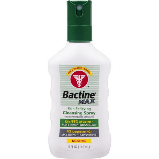 Antiseptic Skin Cleanser | Bactine MAX Pain Relieving Cleansing Spray, 5 oz.