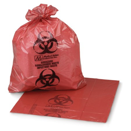 Hazardous Waste Containers, | Infectious Waste 1 to 6 Gallon Red Bags, 11 x 14 Inch, 50 Count