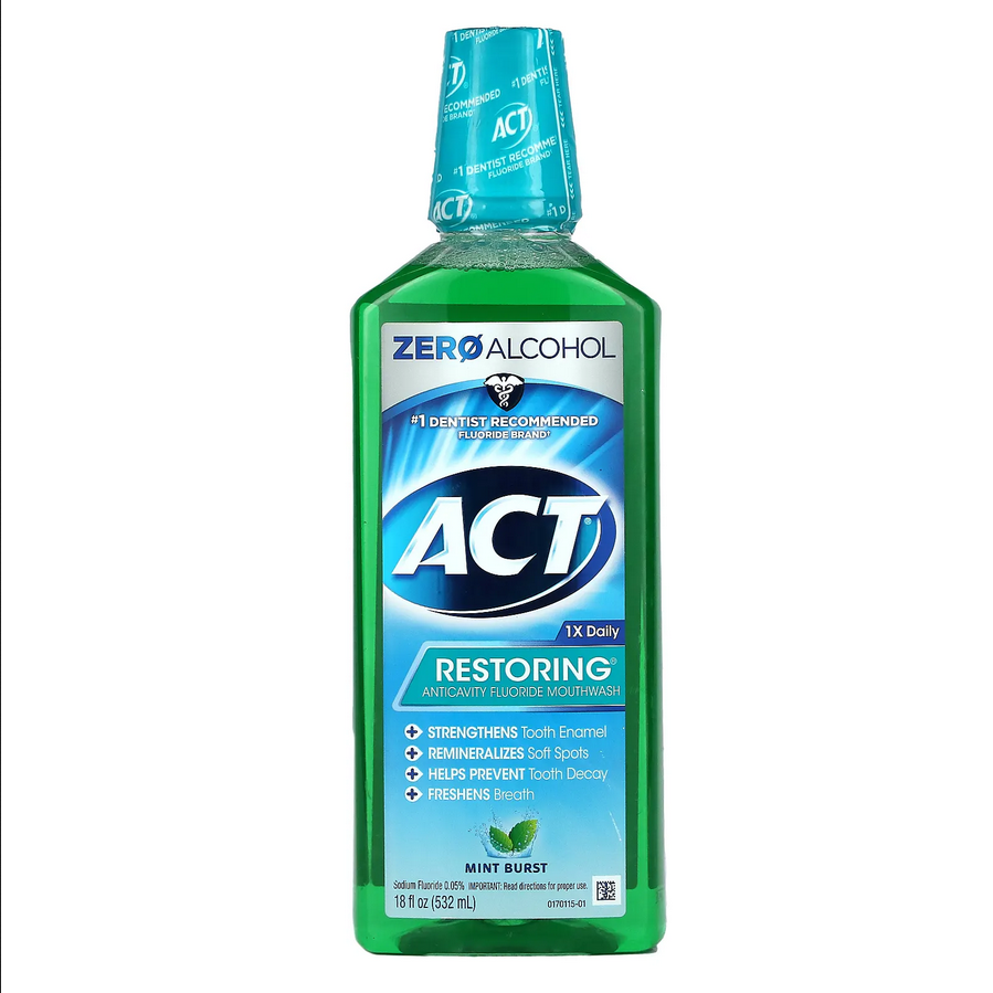 Buy Cardinal Health ACT Restoring Anticavity Fluoride Mouthwash Mint Burst, 18 fl oz  online at Mountainside Medical Equipment