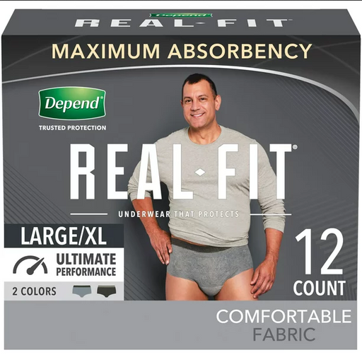 Buy Cardinal Health Depend Real Fit Incontinence Underwear for Men, Large/XL, 12 count  online at Mountainside Medical Equipment