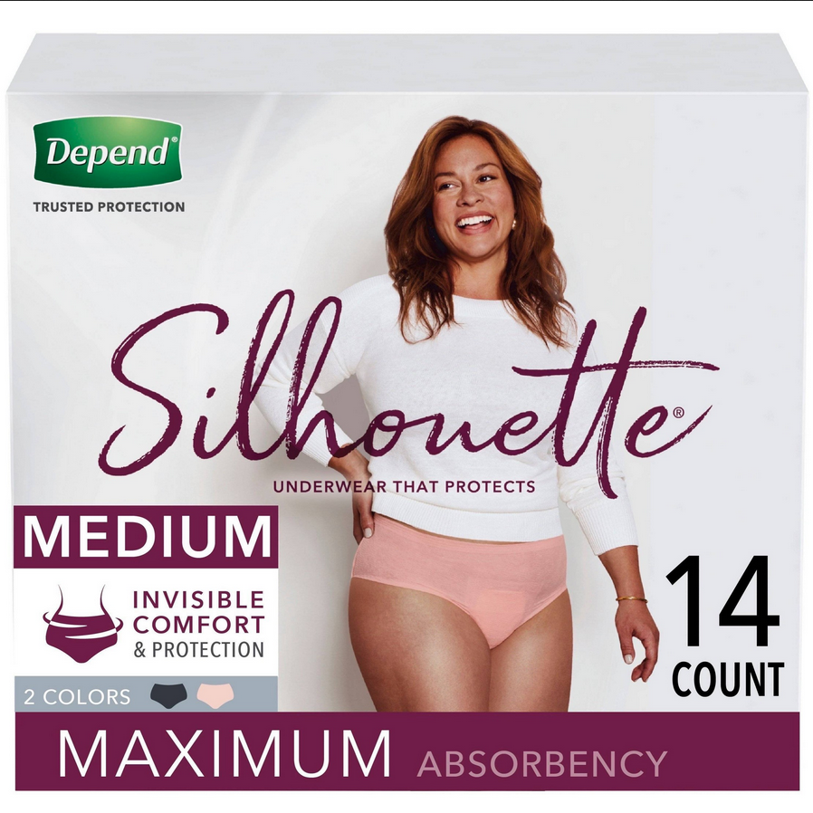 Depend Silhouette Incontinence Underwear for Women, Medium 14ct