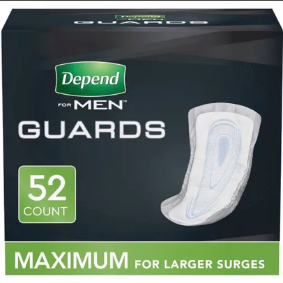 Incontinence | Depend for Men Guards Maximum Absorbency Incontinence Pads, 52 ct