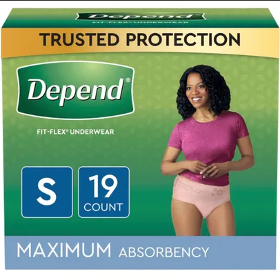 Depend Fit-Flex Incontinence Underwear for Women, Small, 19 ct