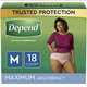 Depend Fit-Flex Incontinence Underwear for Women, Medium, 18 ct