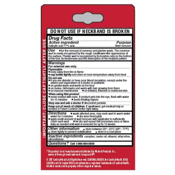 Buy Cardinal Health Leader Maximum Strength Liquid Wart Remover 17% Salicylic Acid, .31oz Tube  online at Mountainside Medical Equipment