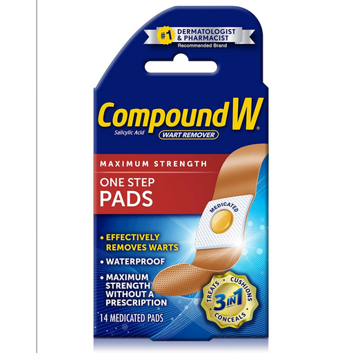 Buy Cardinal Health Compound W Maximum Strength One Step Waterproof Wart Remover Strips, 14 Count  online at Mountainside Medical Equipment