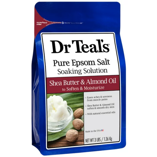 Skin Care, | Dr Teal's Pure Epsom Salt Soaking Solution with Shea Butter & Almond Oil, 3lb Bag